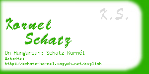 kornel schatz business card
