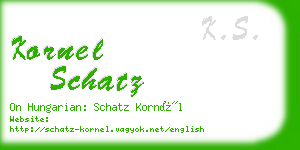 kornel schatz business card